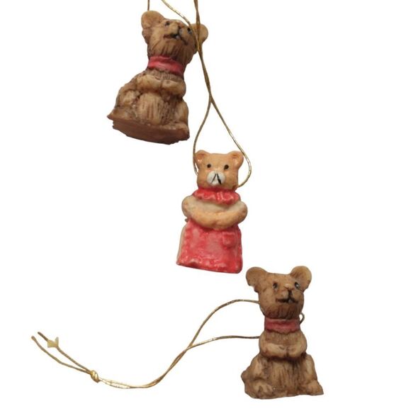 Vtg Mouse Ornaments Package Toppers MICRO MINI Lot of 3 Resin Christmas Mice. - Picture 12 of 16